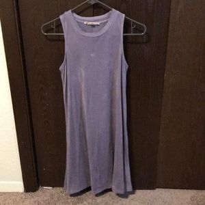 Velvet fabric knee-length dress